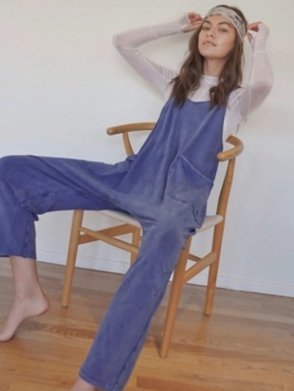 FP Movement by Free People Hot Shot Onesie Jumpsuit Romper Washed Blue